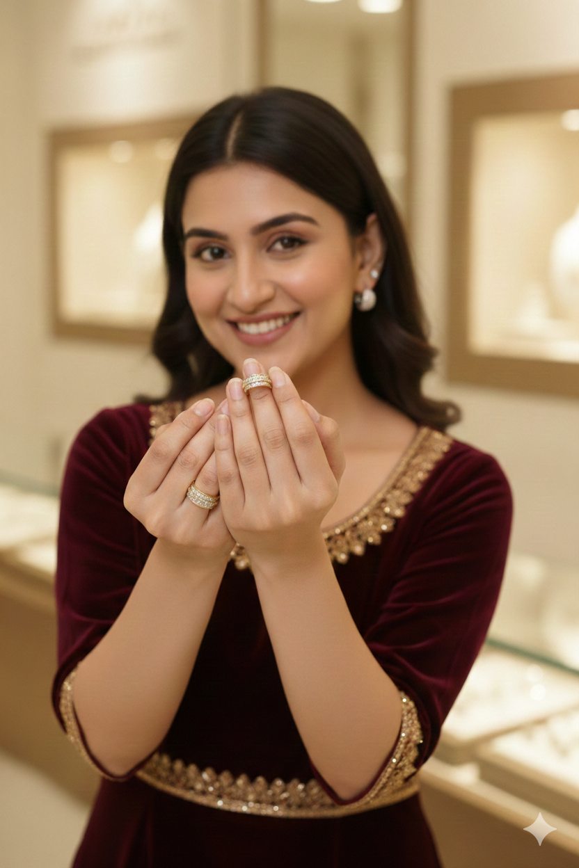 Luxury Dual-Tone Crystal Eternity Ring