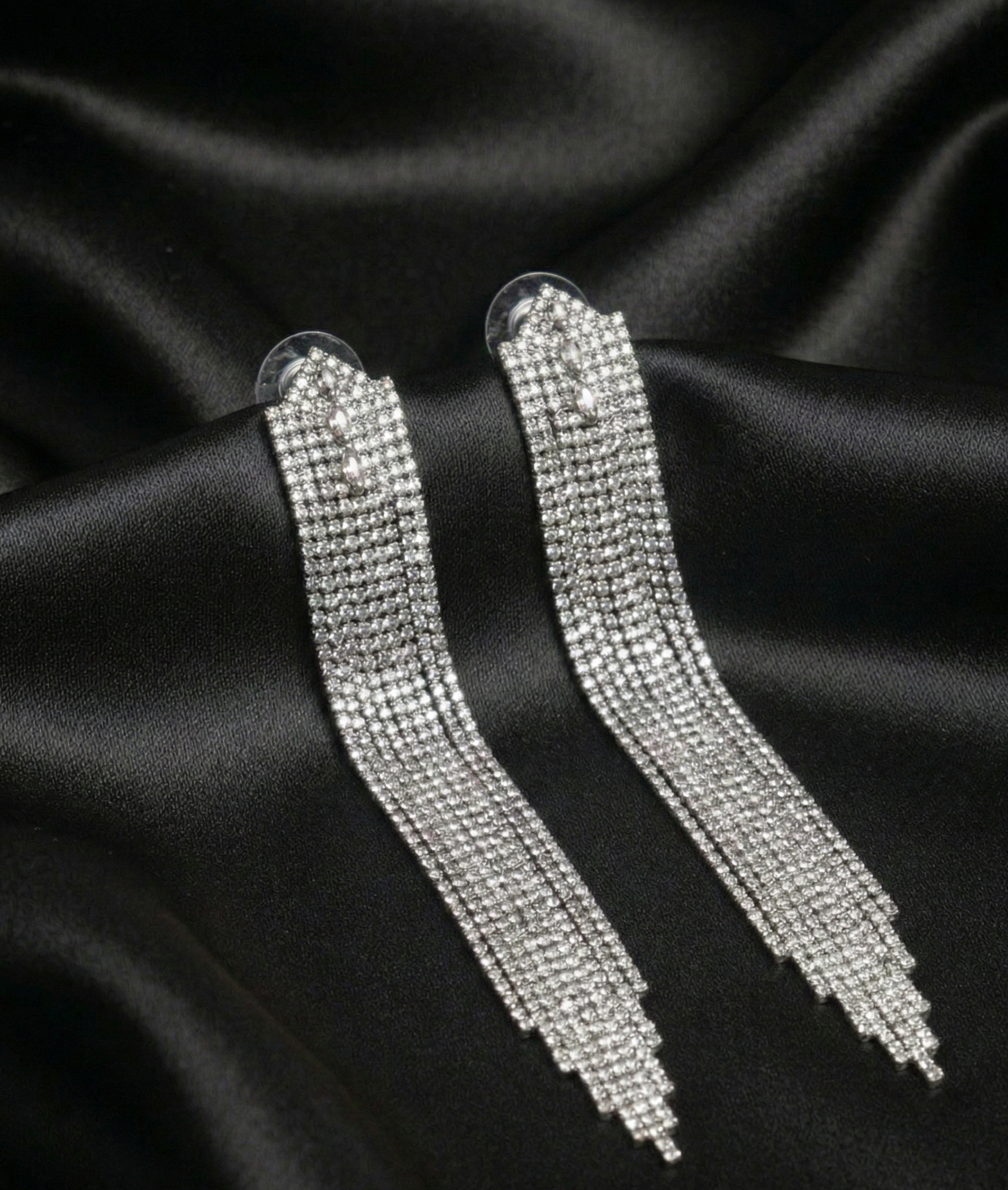 Golden Luxury Crystal Tassel Earrings