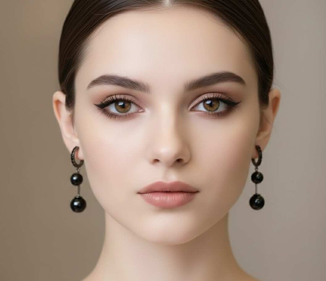 Double Drop Earrings – Black Onyx-Style