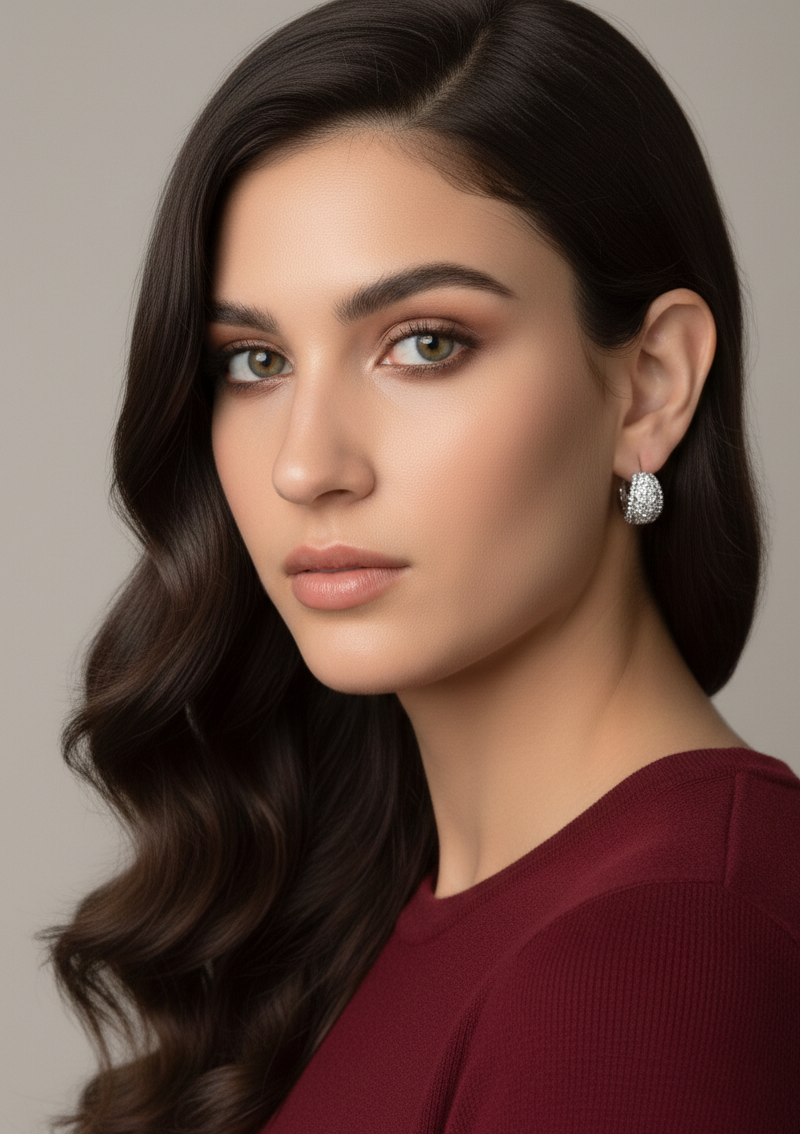 Elegant Silver Crystal Stud & Drop Earrings Set