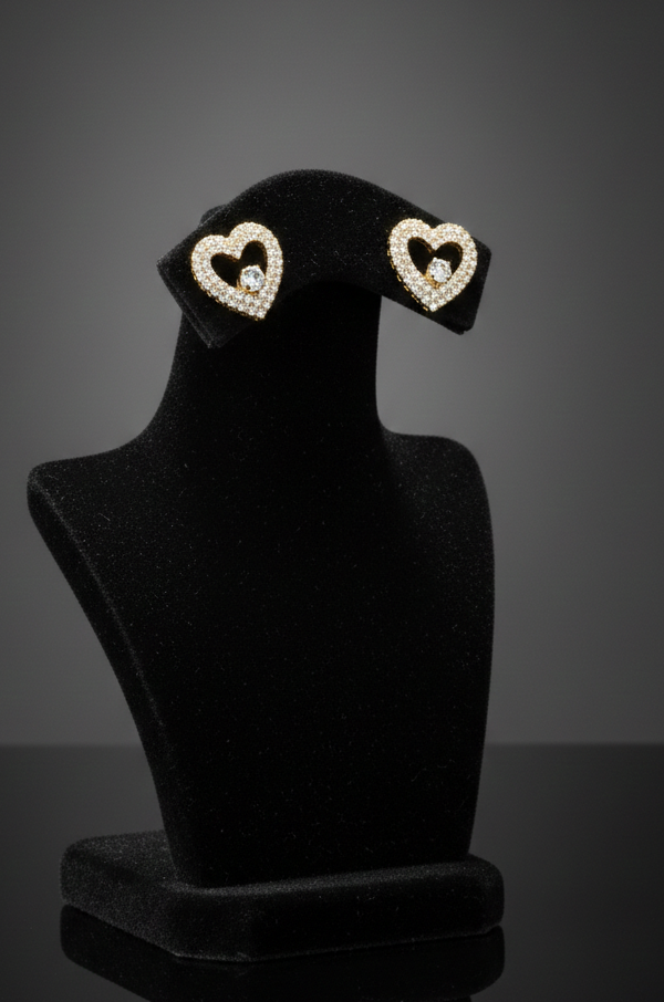Crystal Heart Stud Earrings