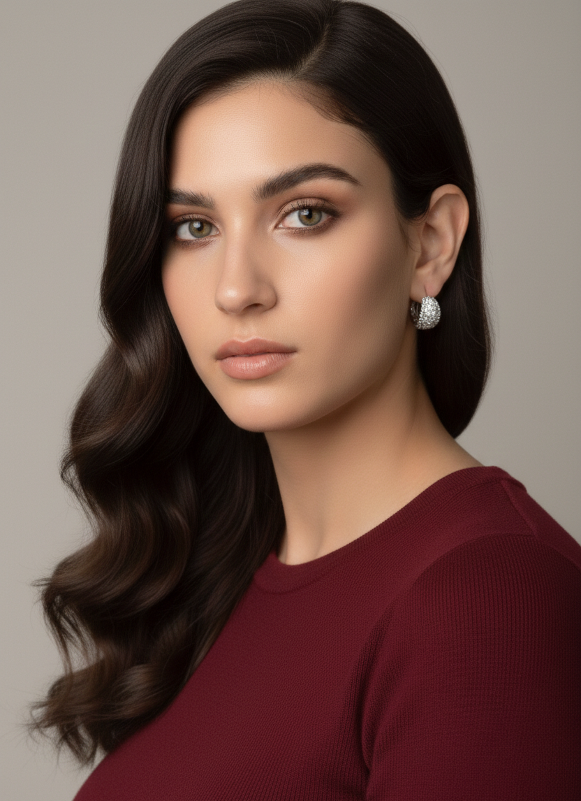 Elegant Silver Crystal Stud & Drop Earrings Set