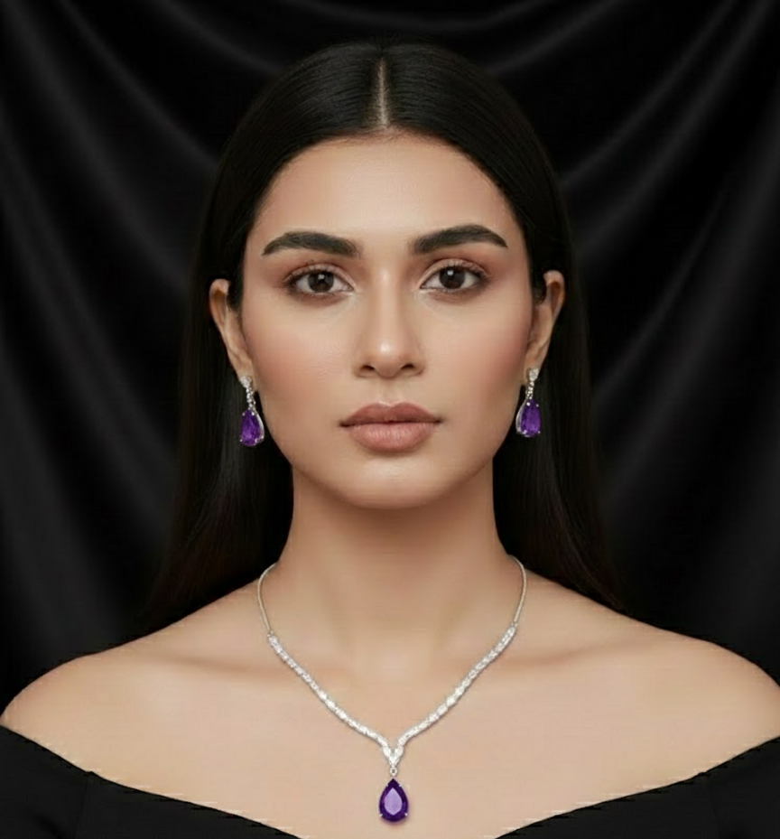 Royal Emerald Teardrop Jewelry Set