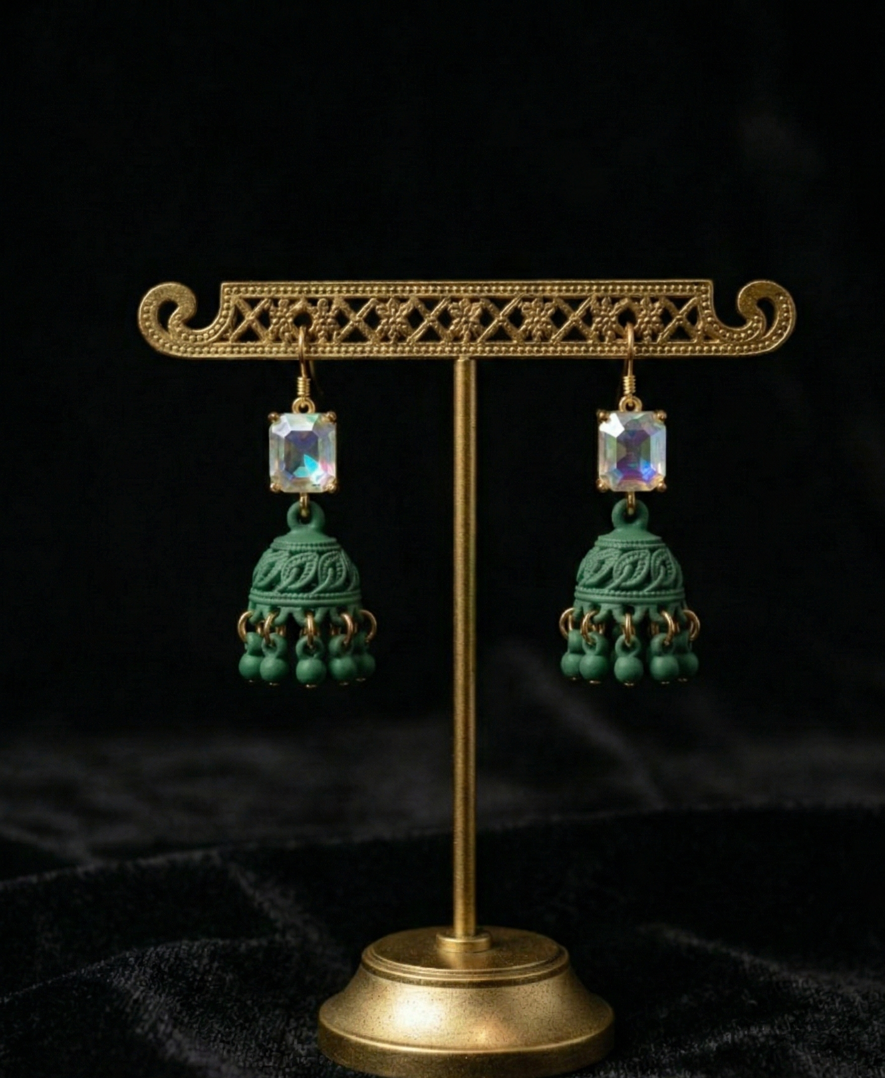 Vintage-Inspired Iridescent Jhumka