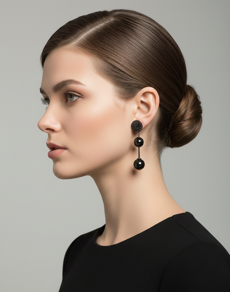 Double Drop Earrings – Black Onyx-Style