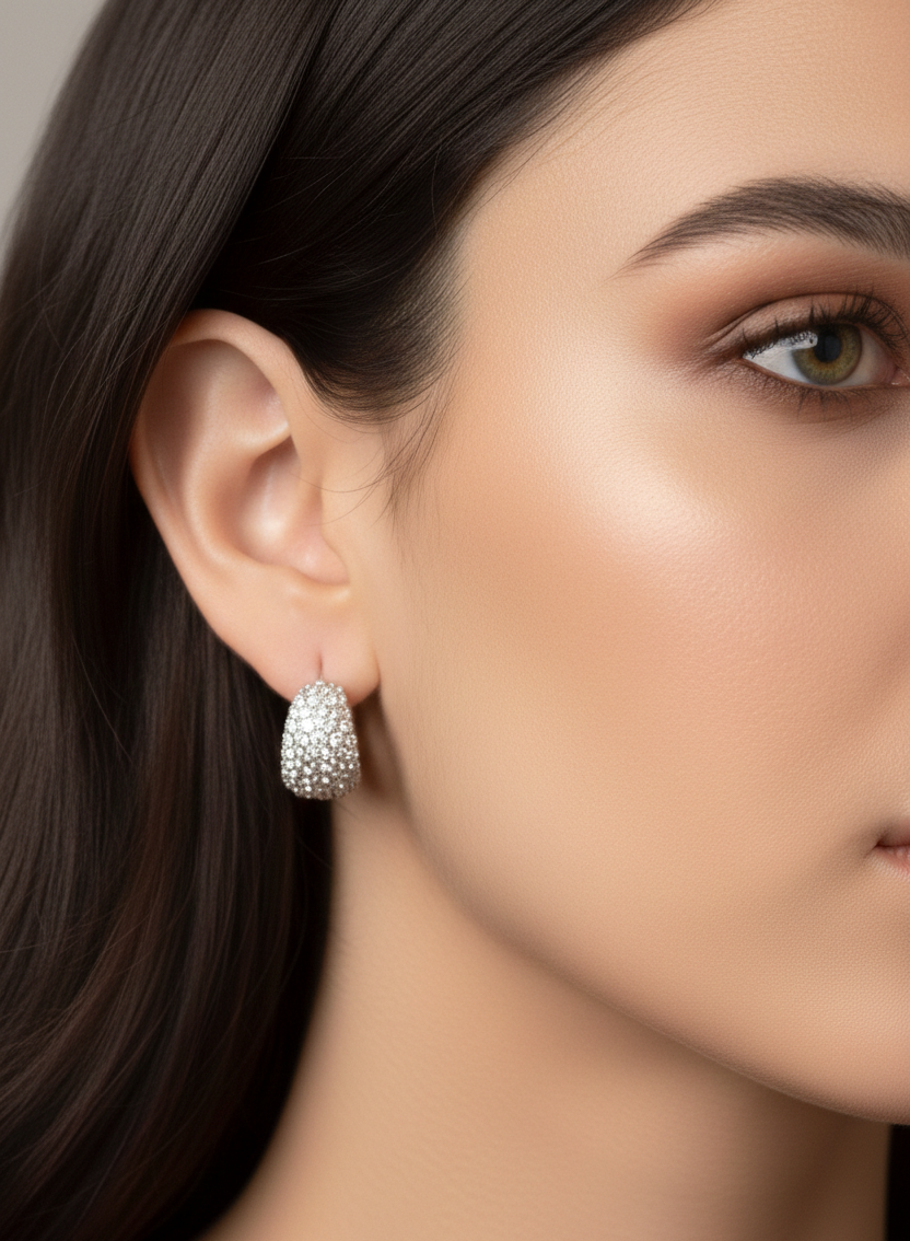 Elegant Silver Crystal Earrings