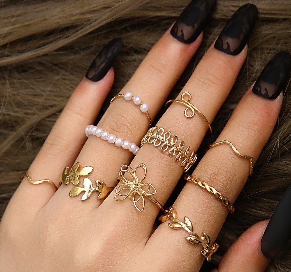 Golden Harmony Stacking Ring Collection