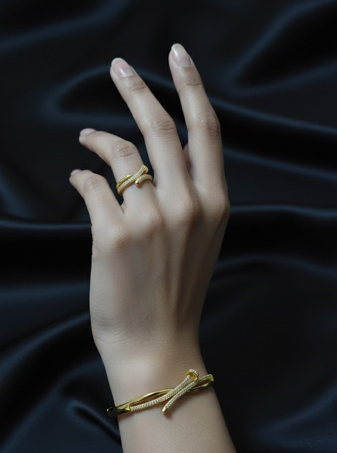 Elegant Gold-Plated Pave-Set